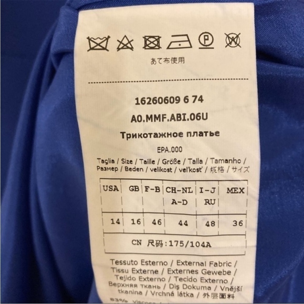MAX MARA Giara Sleeveless A-Line Stretch-Crepe Dress in Royal Blue Size 14 - Picture 14 of 15